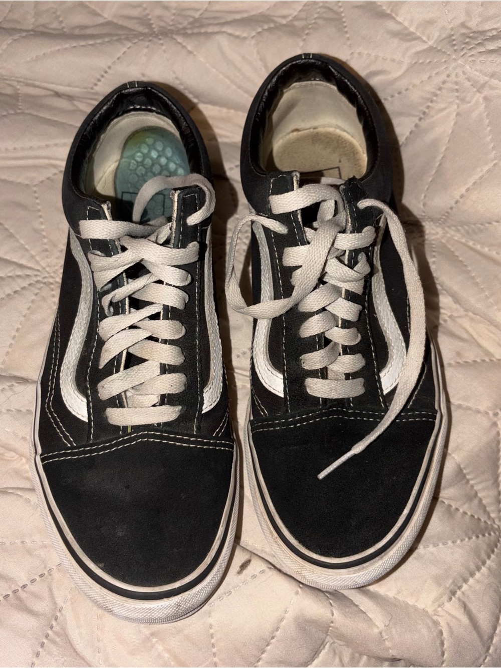 Vans Black and White Old Skool Low-Top Sneakers